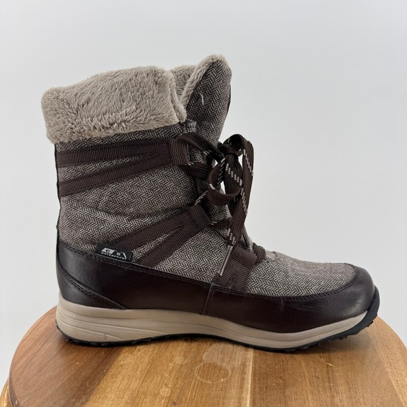 Salomon Heika CS Waterproof Thinsulate Boots Faux Fur Lined Lace Up Womens 8.5 - Picture 7 of 14